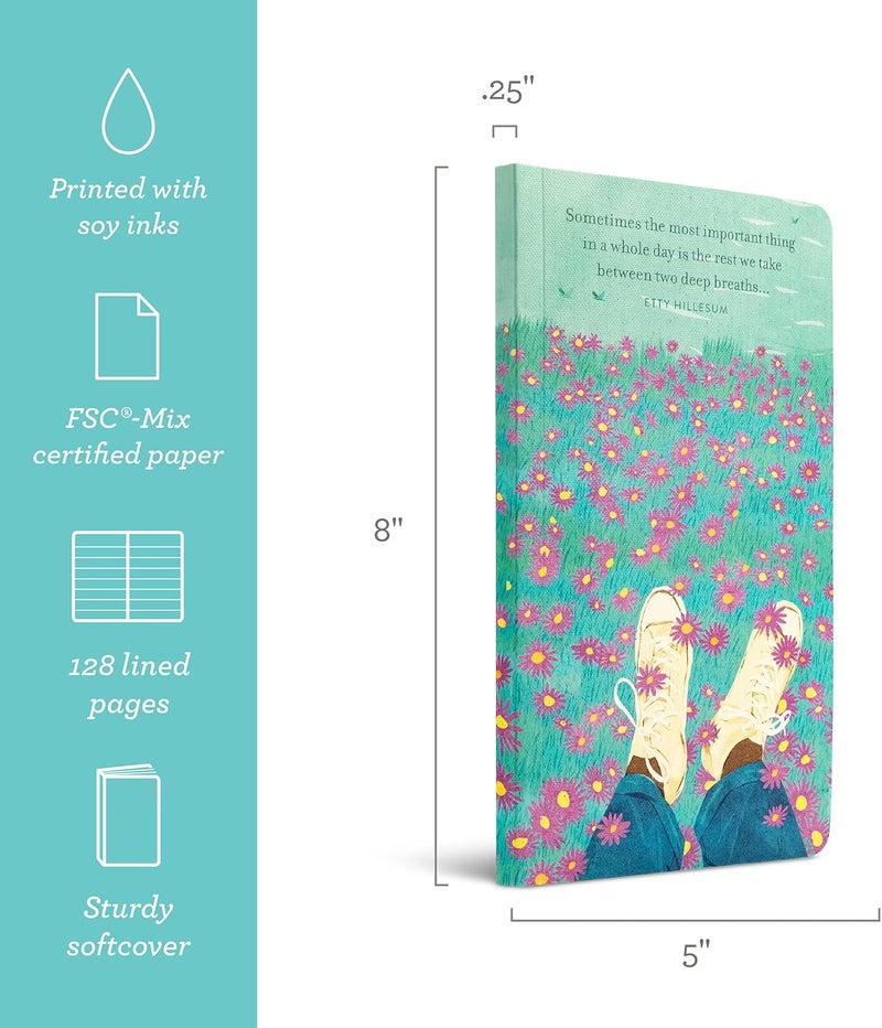 Compendium Softcover Journal - Sometimes the most important thing in a whole day is the rest we take between two deep breaths... – A Write Now Journal with 128 Lined Pages, 5”W x 8”H - Image 2